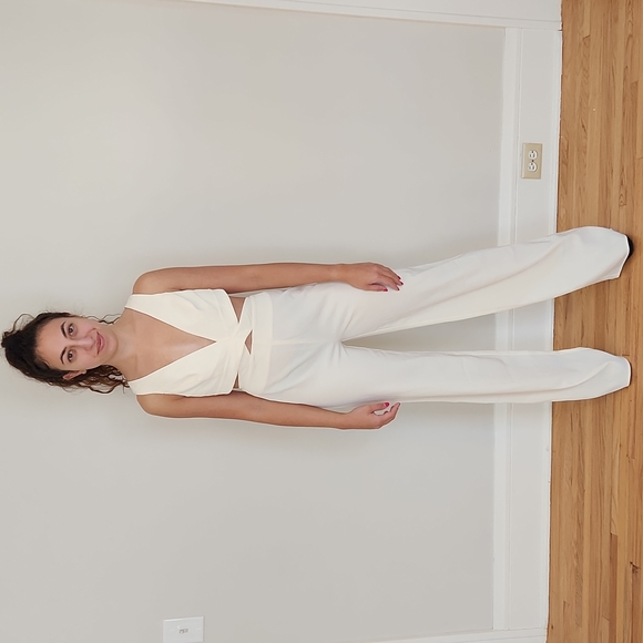 NWT Amazing Cream Cutout Jumpsuit - Picture 1 of 4